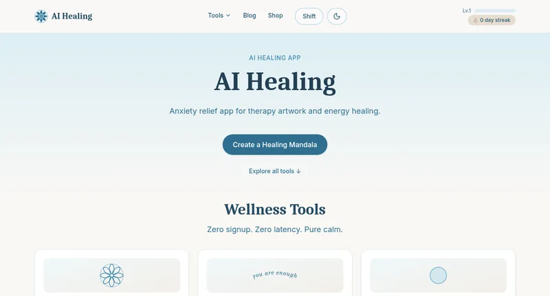 Screenshot of AI Healing
